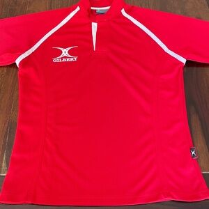Gilbert Men’s Small Red Rugby Jersey with White Trim